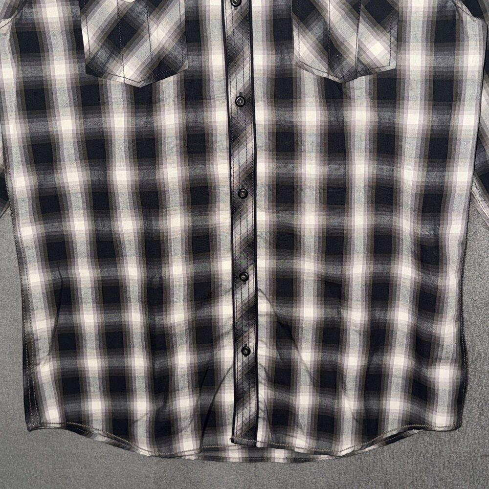 Buffalo David Bitton Shirt Medium Plaid Long Sleeve Back Graphic Button Up NWT - Picture 7 of 16